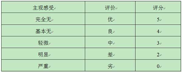 表12 LED显示屏图像稳定性评分表